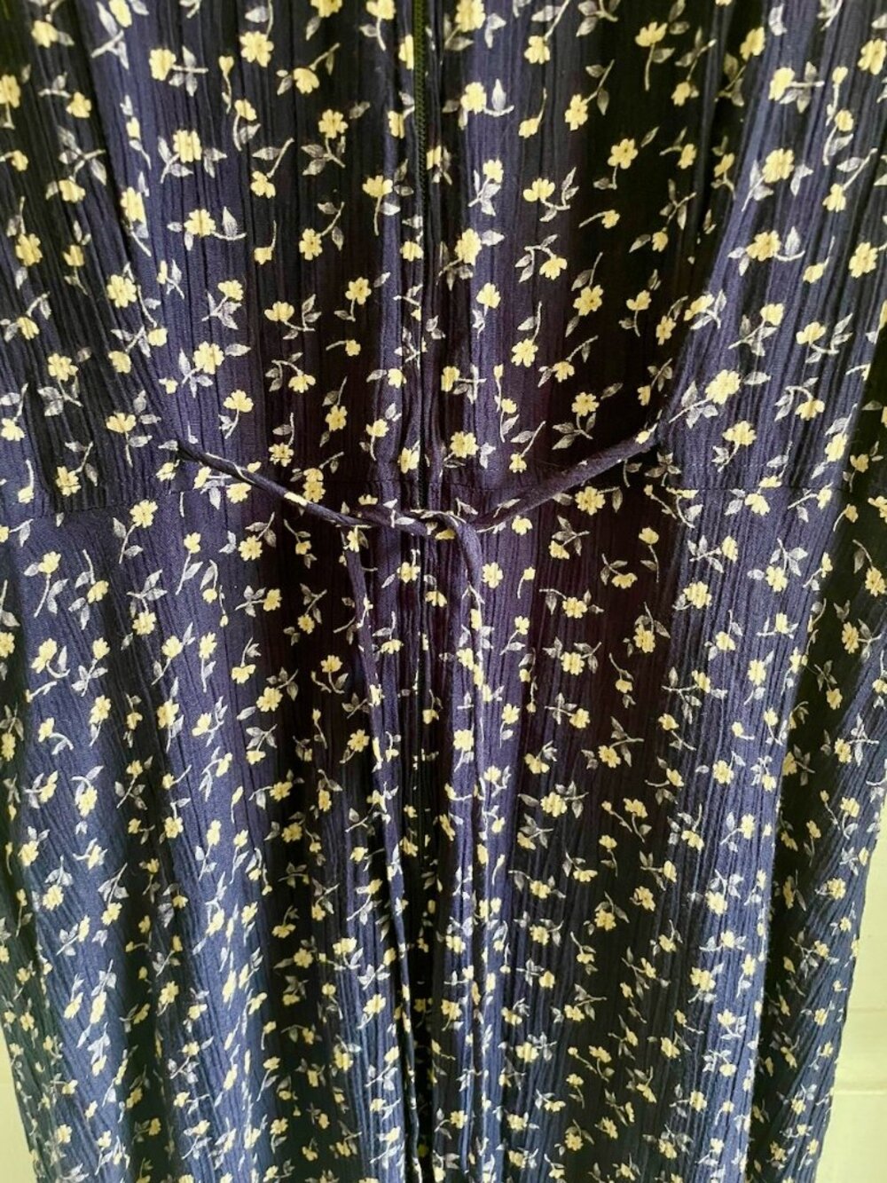 Vintage 90s Rabbit Rabbit Rabbit Blue Floral Maxi Dress 14 (M) - Picture 6 of 10